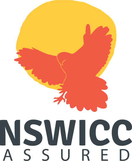 NSWICC ASSURED Logo blue text
